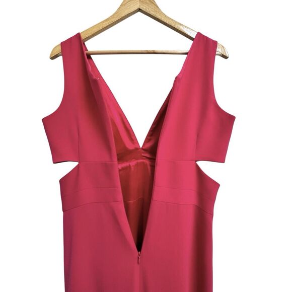 Laundry by Shelli Segal Womens Evening Gown Sz 8 Pink Sleeveless Cutout Stretch - Picture 9 of 16